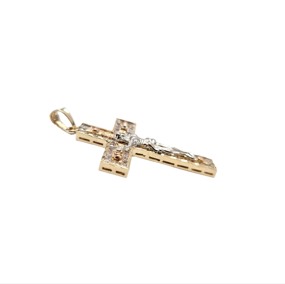14k Yellow Gold Unisex ZC cross pendant - Picture 6 of 9